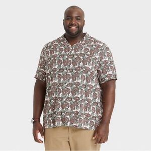 Big & Tall Pineapple Short-Sleeve Button Down Shirt